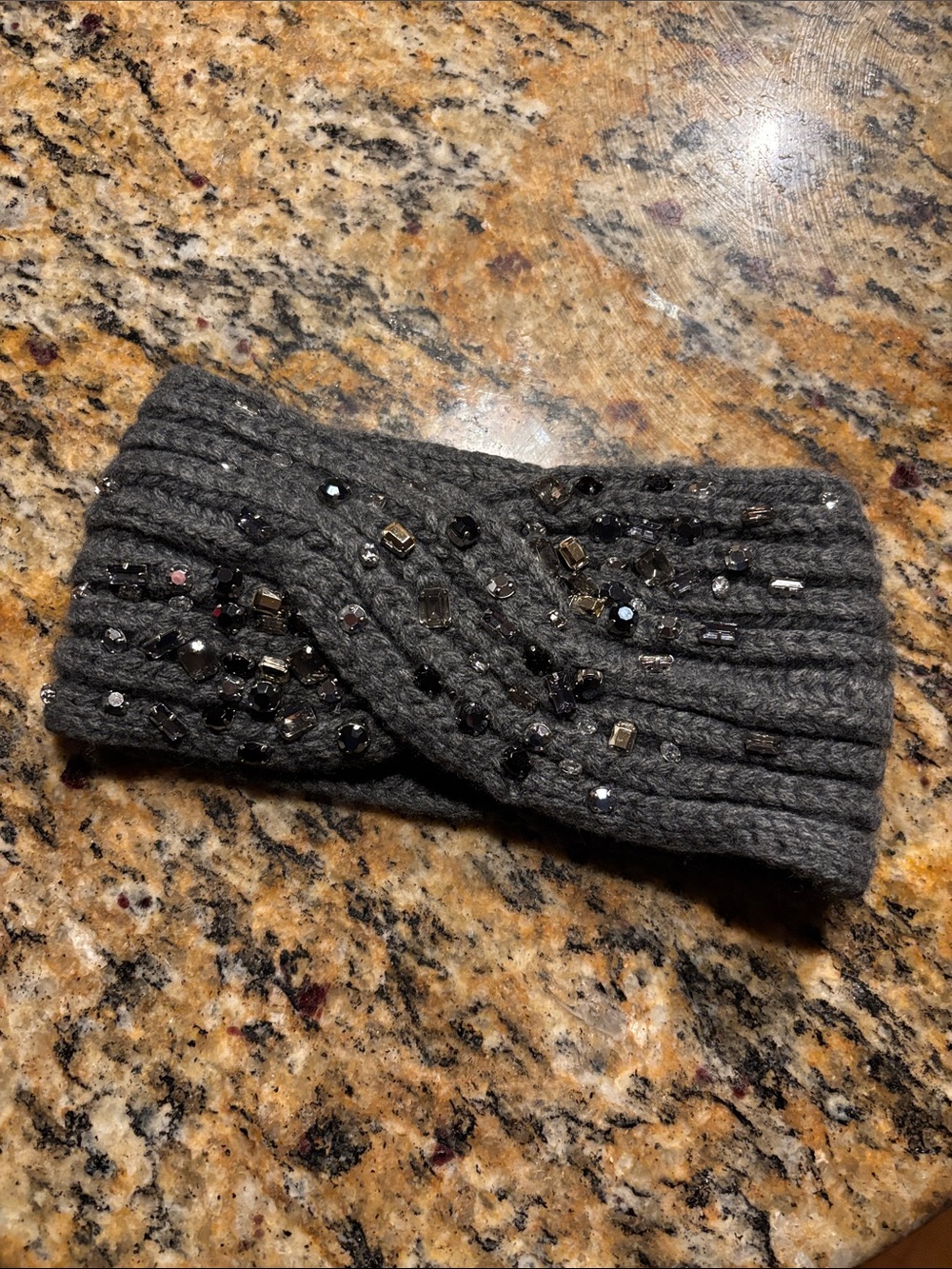 Club Monaco Embellished Knit Headband - Gray